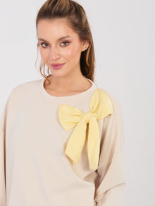 RUE PARIS Jasnobeżowa damska bluza oversize