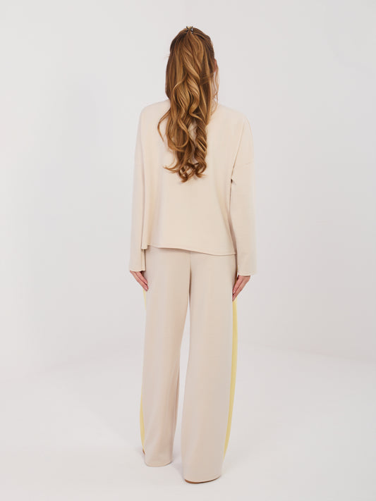 RUE PARIS Jasnobeżowa damska bluza oversize