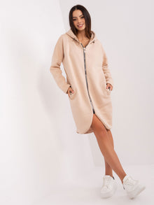 Jasnobeżowa długa bluza basic Tina RUE PARIS