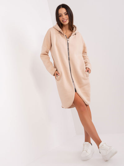 Jasnobeżowa długa bluza basic Tina RUE PARIS