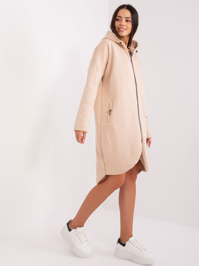 Jasnobeżowa długa bluza basic Tina RUE PARIS