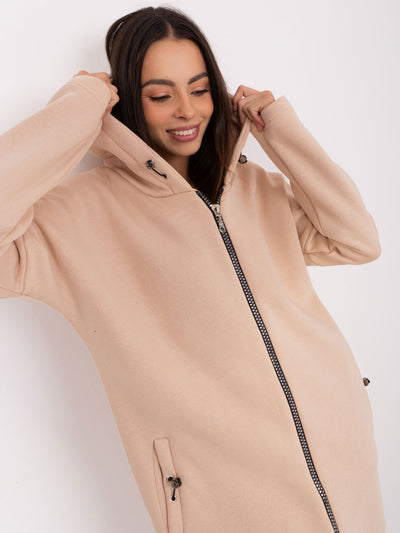 Jasnobeżowa długa bluza basic Tina RUE PARIS