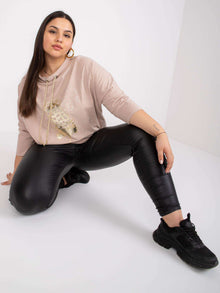 Jasnobeżowa bluzka plus size z bawełny