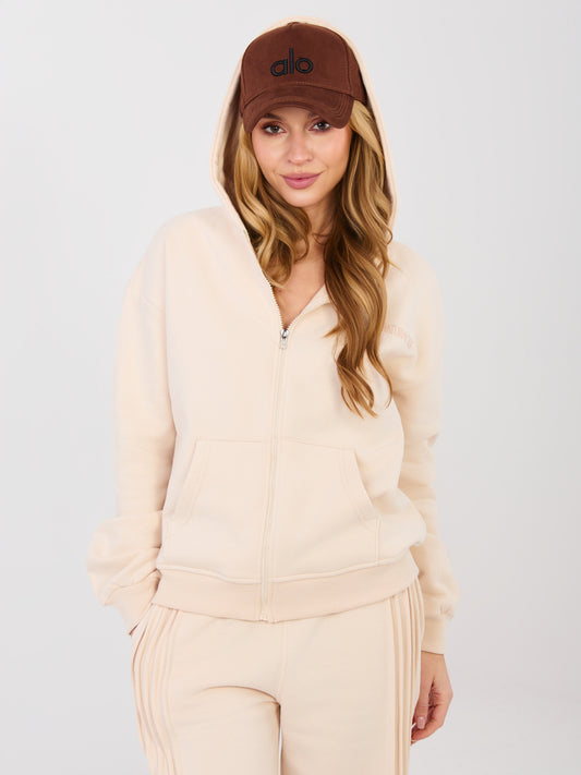 NATURAL SIDE Jasnobeżowa rozpinana bluza z kieszeniami