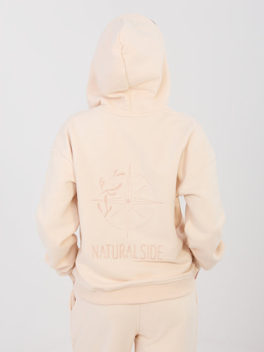 NATURAL SIDE Jasnobeżowa rozpinana bluza z kieszeniami