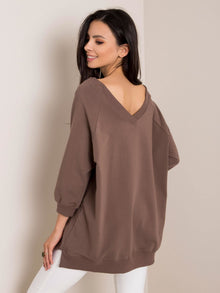 RUE PARIS Jasnobrązowa bluza oversize