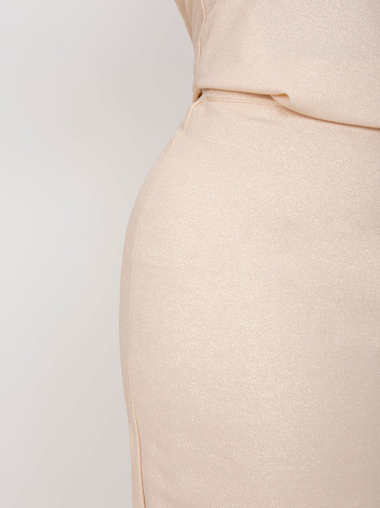 Jasnobrzoskwiniowa ołówkowa spódnica plus size