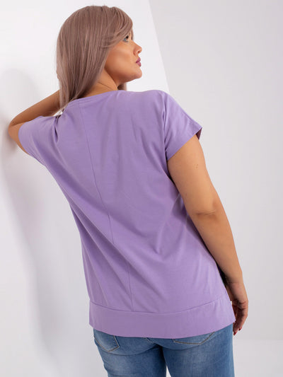 Jasnofioletowa bluzka plus size z bawełny