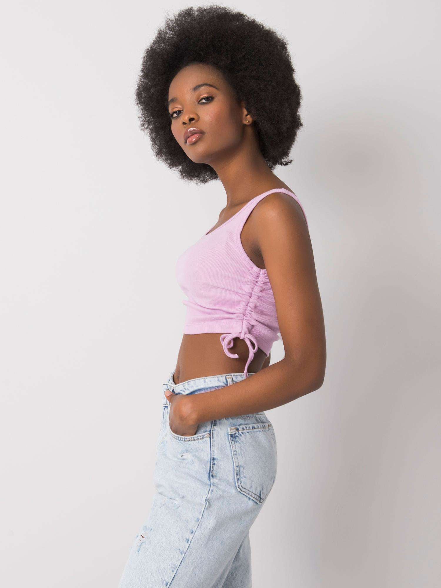 RUE PARIS Jasnofioletowy krótki top