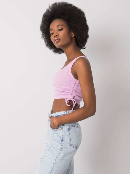RUE PARIS Jasnofioletowy krótki top