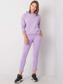 RUE PARIS Jasnofioletowy komplet casualowy