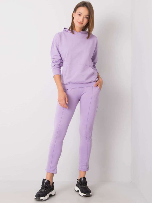 RUE PARIS Jasnofioletowy komplet casualowy