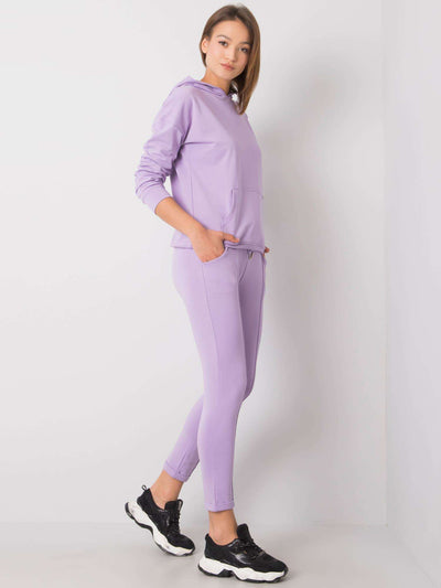 RUE PARIS Jasnofioletowy komplet casualowy