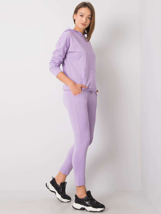 RUE PARIS Jasnofioletowy komplet casualowy