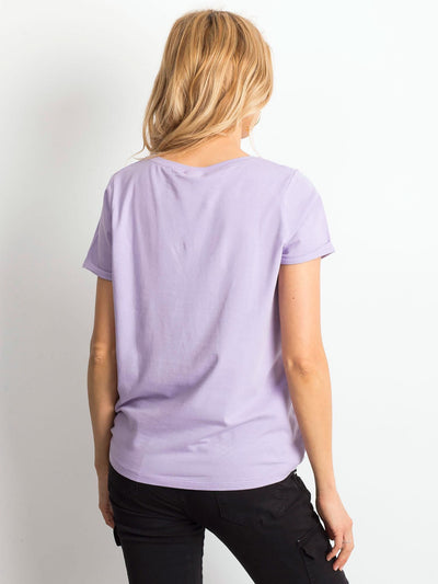 Bawełniany t-shirt damski basic jasnofioletowy