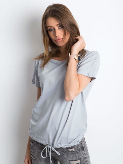 Damski t-shirt z bawełny jasnografitowy