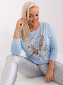 Jasnoniebieska bluzka plus size na co dzień