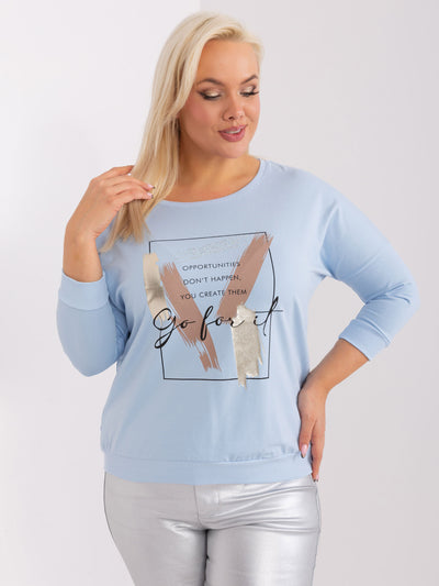 Jasnoniebieska bluzka plus size na co dzień