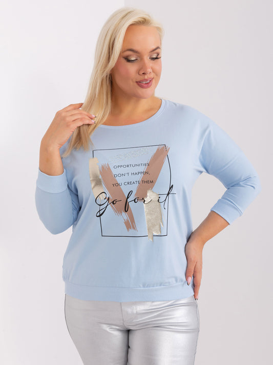 Jasnoniebieska bluzka plus size na co dzień