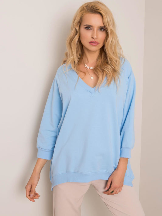 RUE PARIS Jasnoniebieska bluza oversize