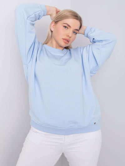 Jasnoniebieska bluza plus size bez kaptura