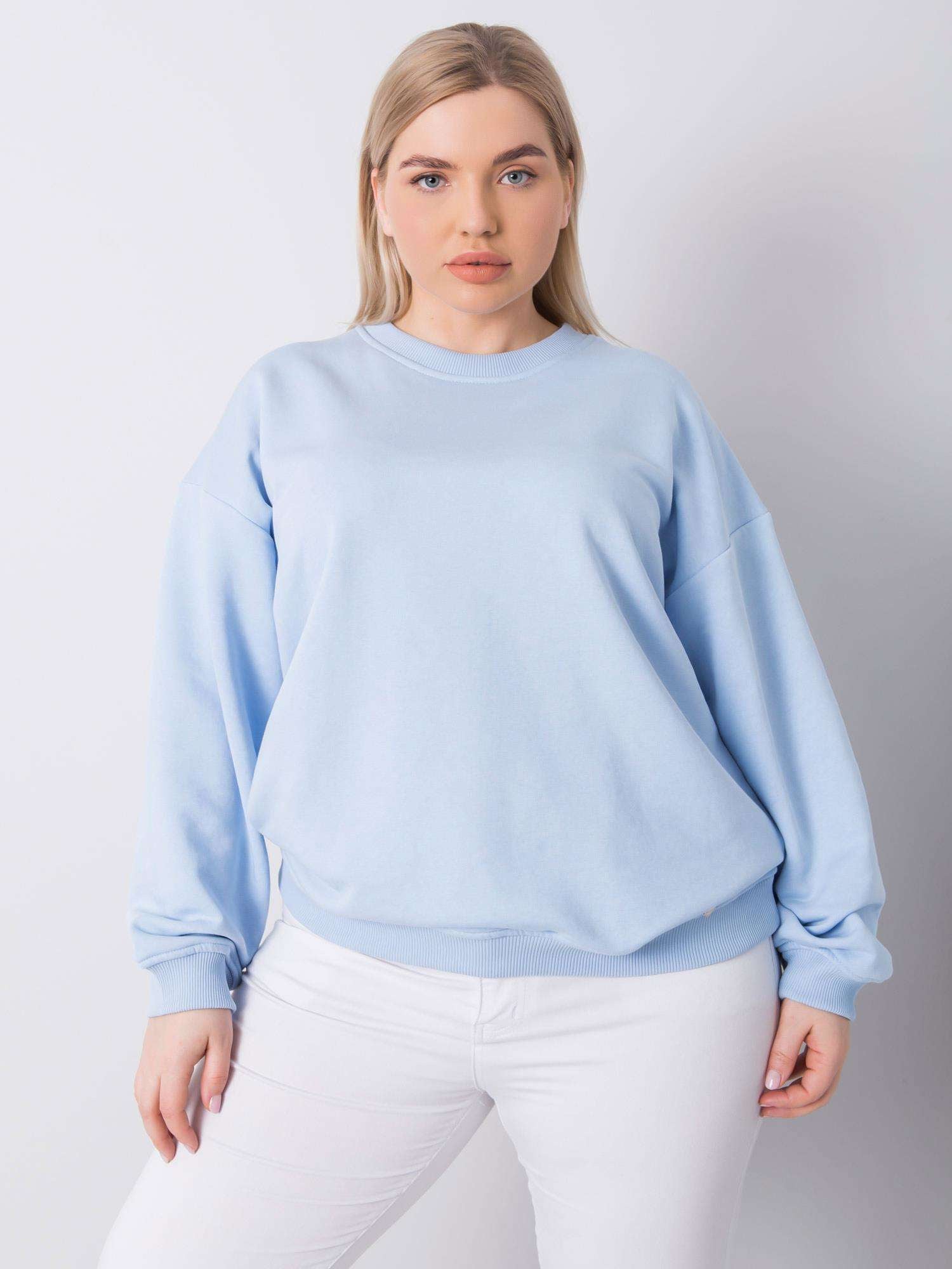 Jasnoniebieska bluza plus size bez kaptura