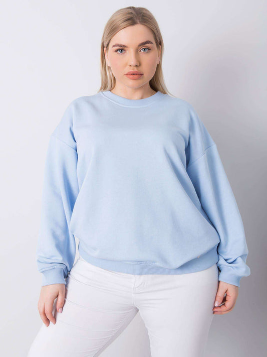 Jasnoniebieska bluza plus size bez kaptura