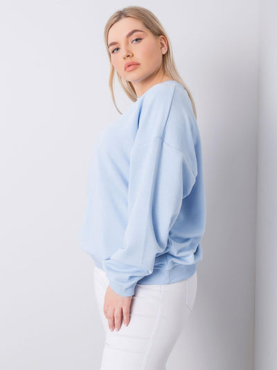 Jasnoniebieska bluza plus size bez kaptura