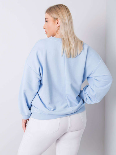 Jasnoniebieska bluza plus size bez kaptura