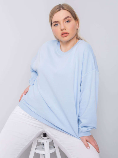 Jasnoniebieska bluza plus size bez kaptura