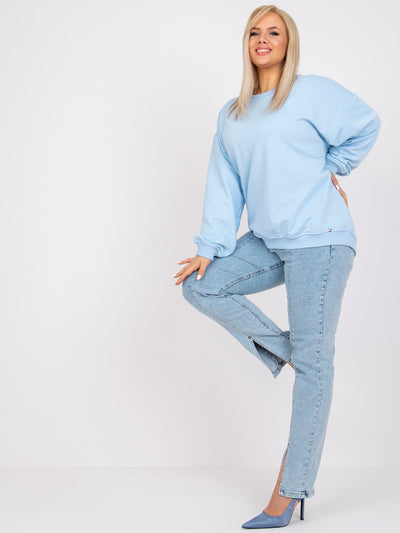Jasnoniebieska bluza plus size bez kaptura