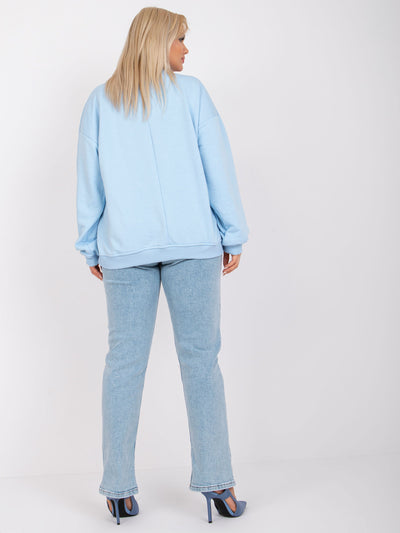 Jasnoniebieska bluza plus size bez kaptura