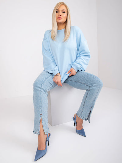 Jasnoniebieska bluza plus size bez kaptura