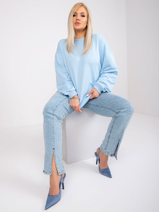Jasnoniebieska bluza plus size bez kaptura