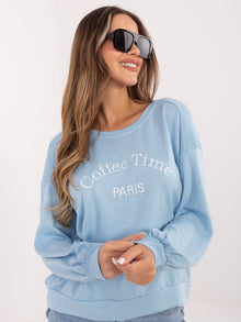 RUE PARIS Jasnoniebieska bluza oversize z miękkiego materiału