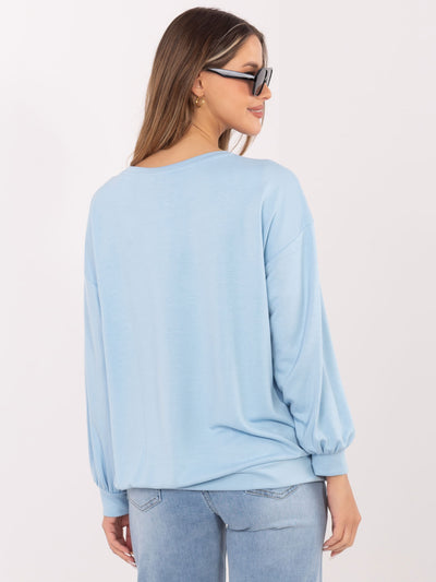 RUE PARIS Jasnoniebieska bluza oversize z miękkiego materiału