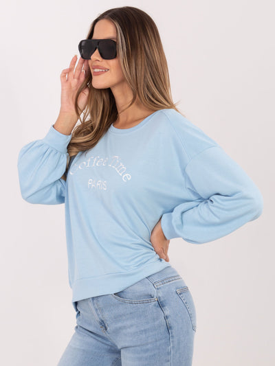 RUE PARIS Jasnoniebieska bluza oversize z miękkiego materiału