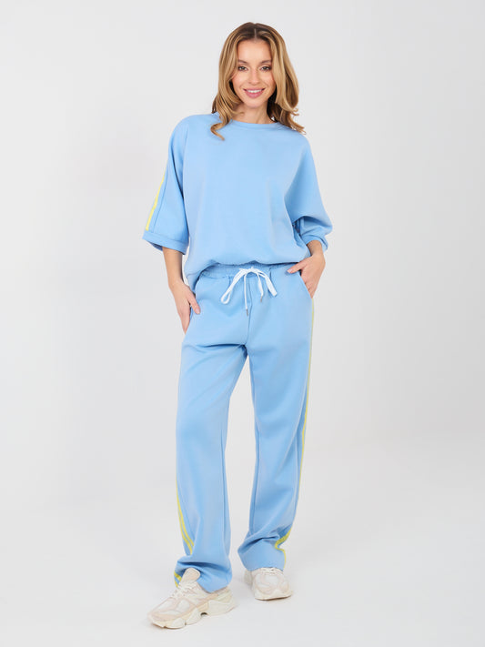 RUE PARIS Jasnoniebieska bluza oversize z rękawem 3/4