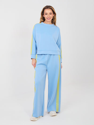 RUE PARIS Jasnoniebieska bluza oversize bez kaptura