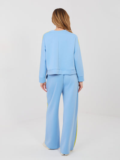 RUE PARIS Jasnoniebieska bluza oversize bez kaptura
