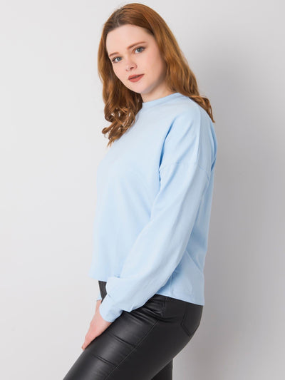 Jasnoniebieska gładka bluza plus size