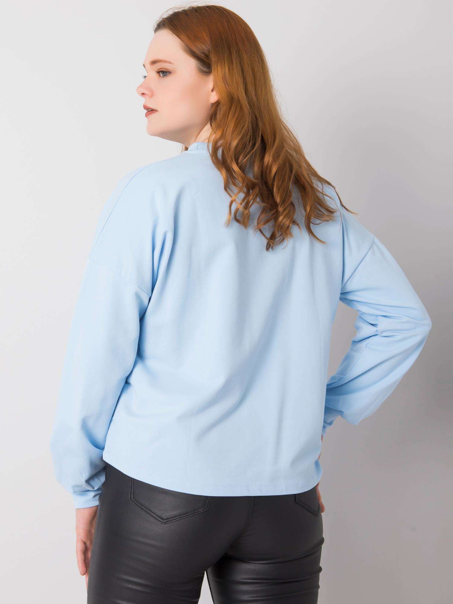 Jasnoniebieska gładka bluza plus size