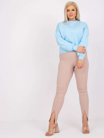 Jasnoniebieska gładka bluza plus size