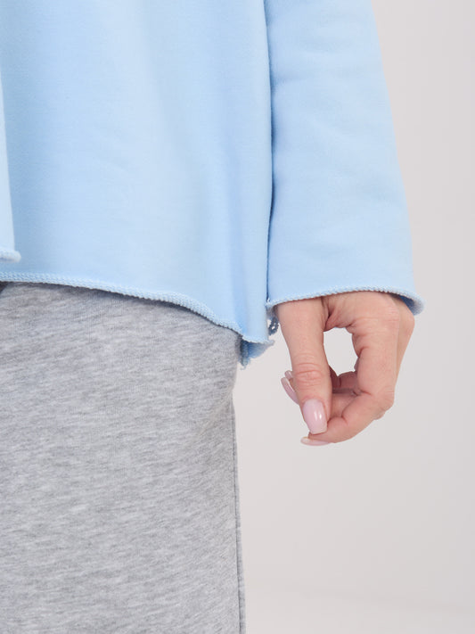 Jasnoniebieska damska bluza o kroju oversize