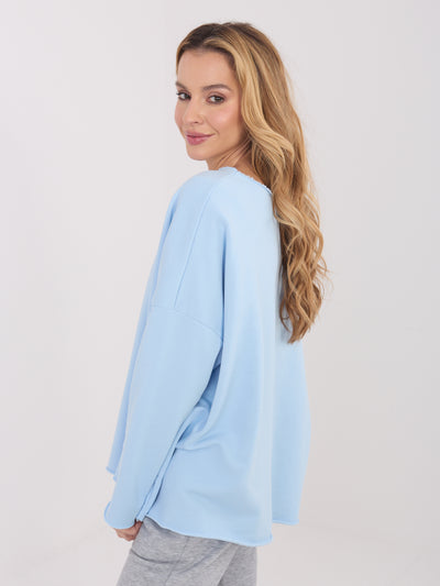 Jasnoniebieska damska bluza o kroju oversize