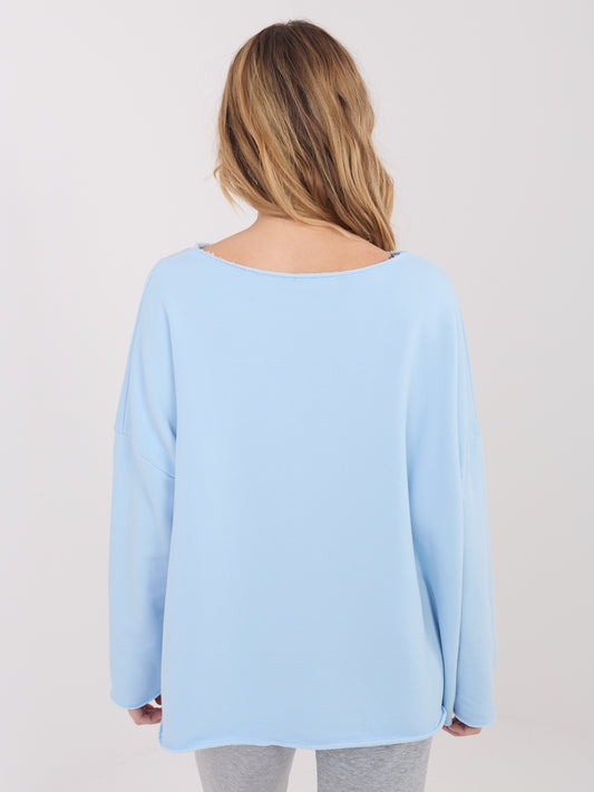 Jasnoniebieska damska bluza o kroju oversize