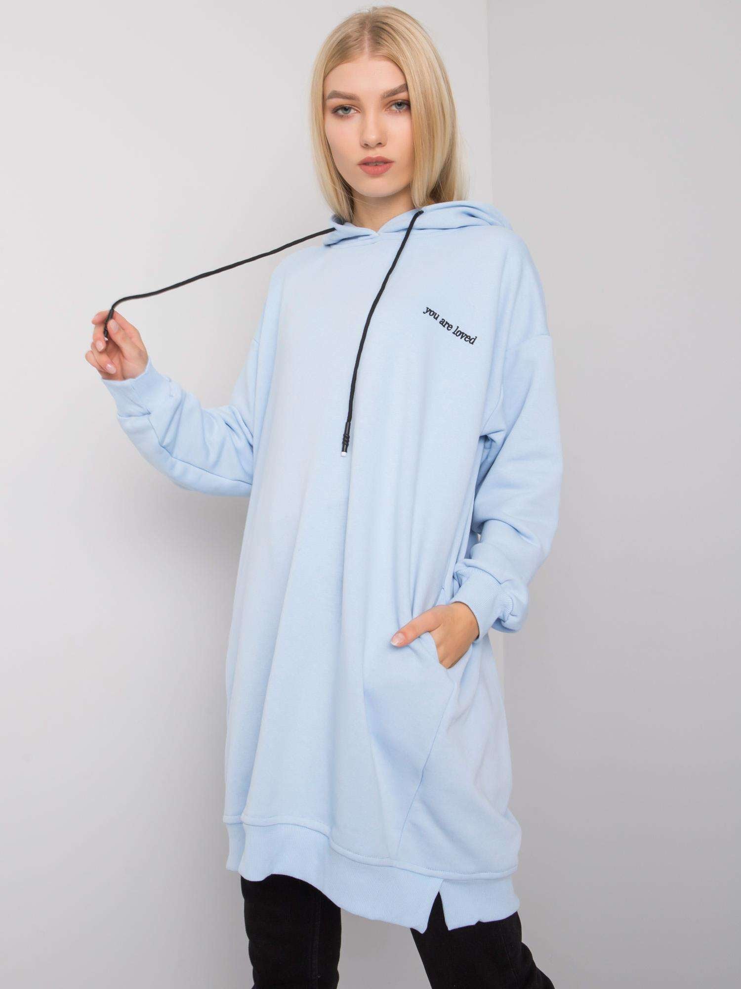 Jasnoniebieska bluza damska z kapturem