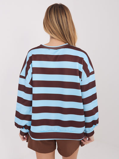 Jasnoniebieska damska bluza oversize w paski