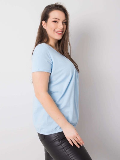 Jasnoniebieska bawełniana bluzka plus size