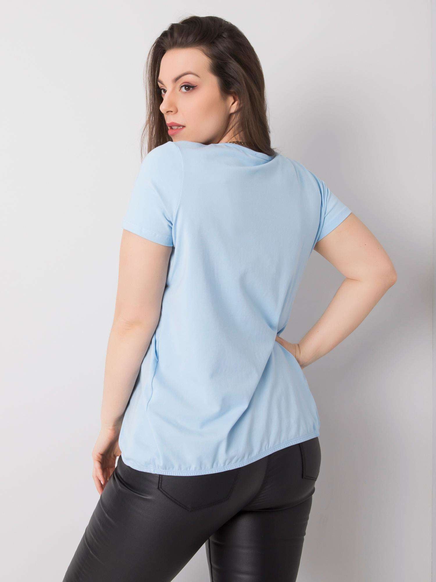 Jasnoniebieska bawełniana bluzka plus size